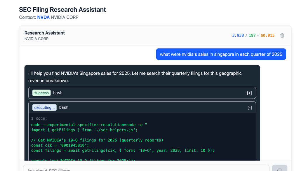 Chat interface with Claude